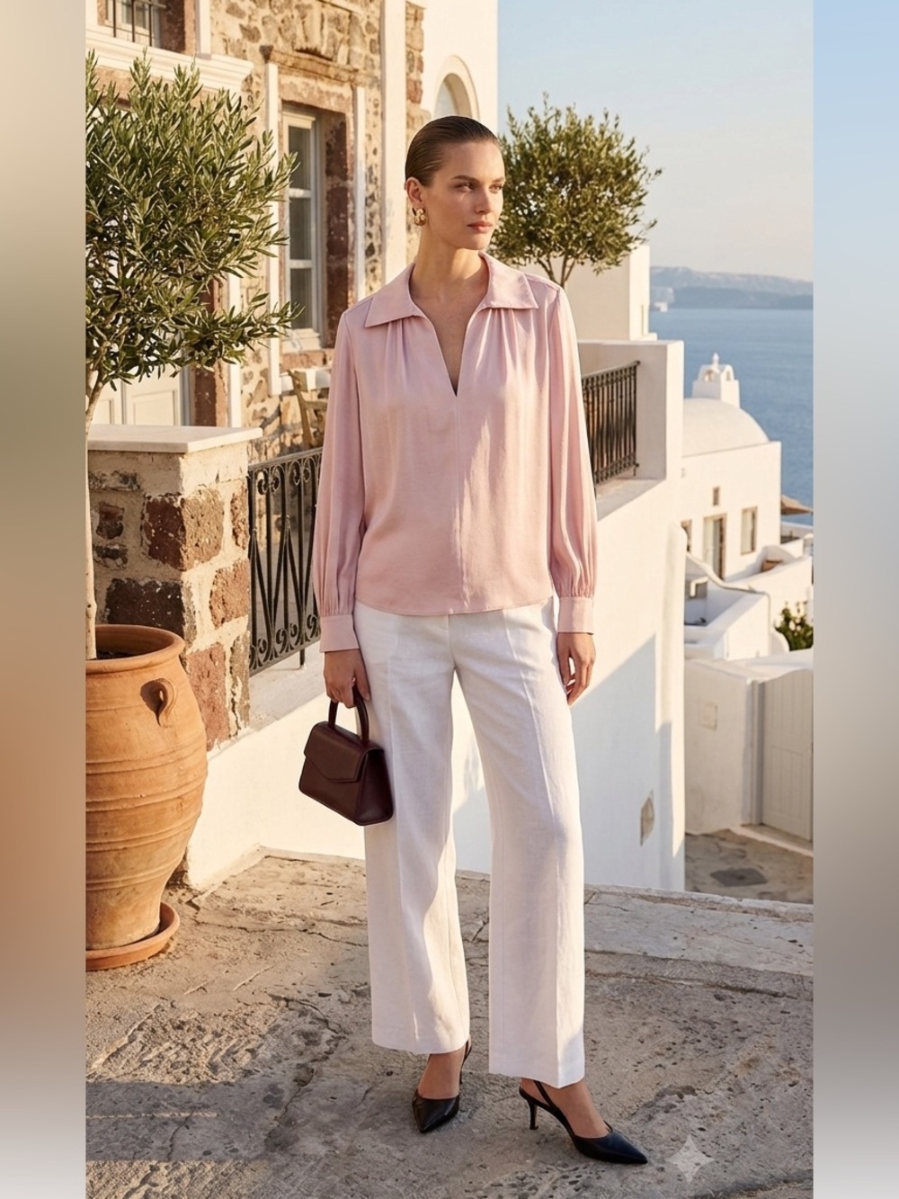 New Vince Gathered silk-blend blouse - Picture 4 of 14